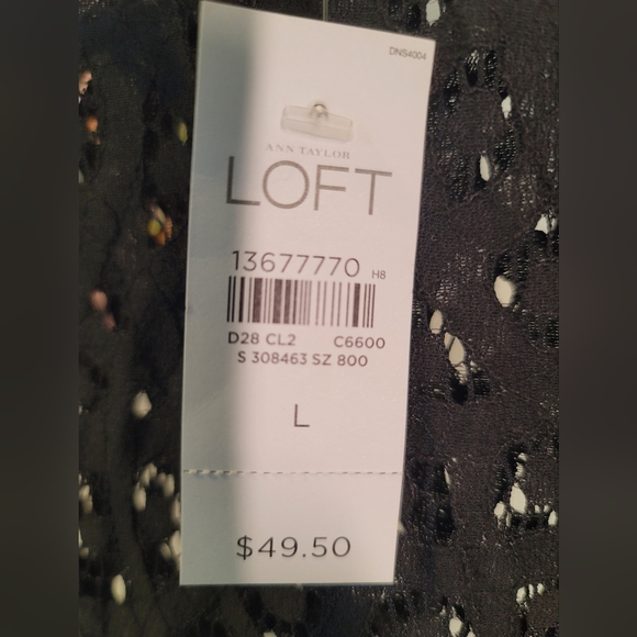 Loft Elegant Black Lace Women's Top - Picture 2 of 3